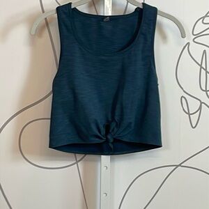 Beyond Yoga- Blue Crop Tie Front Tank Top size S